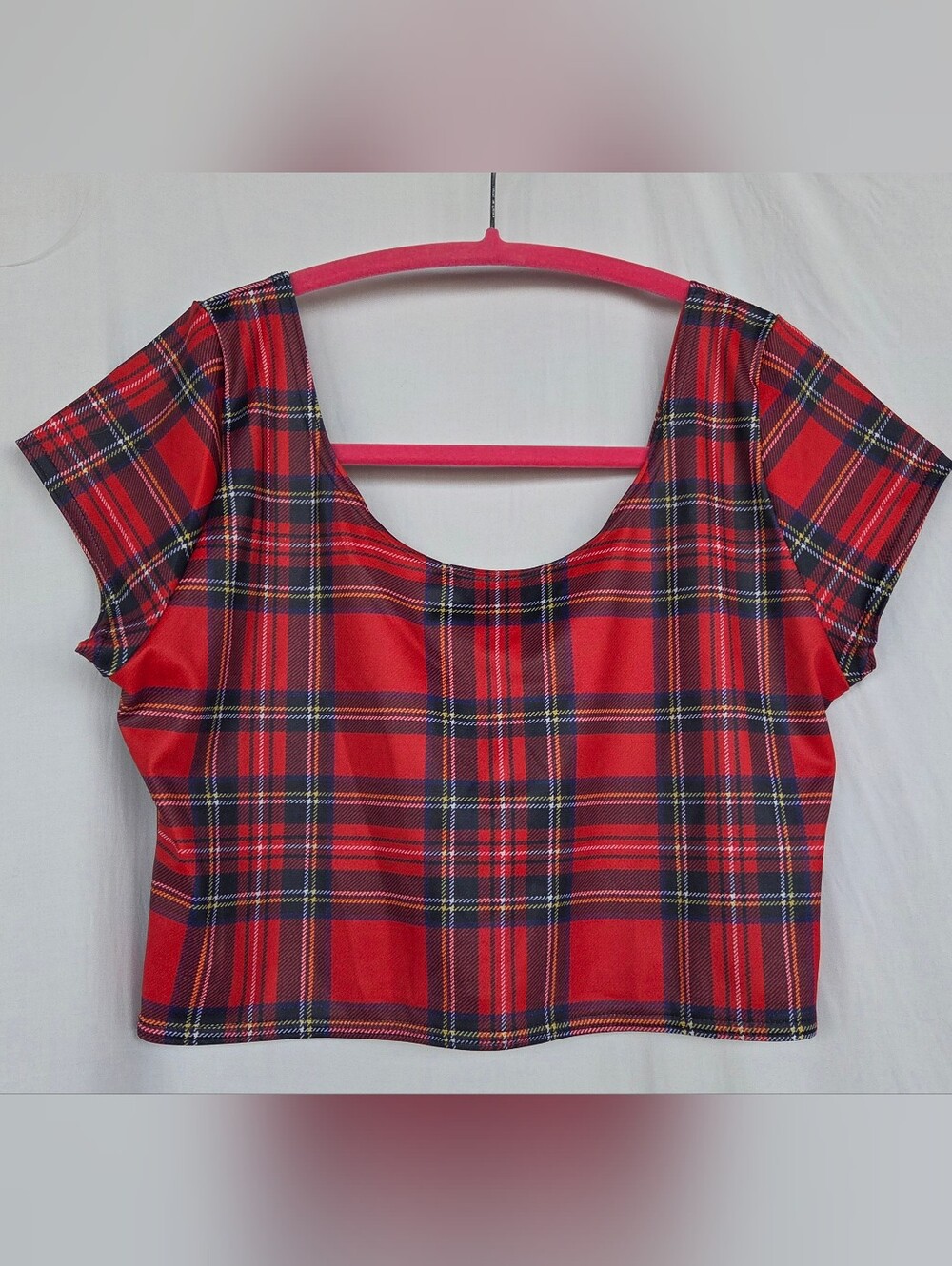 BlackMilk Nana Tartan Red Crop Top